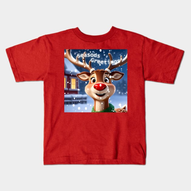 Holiday Greetings Kids T-Shirt by Inspirational Doses